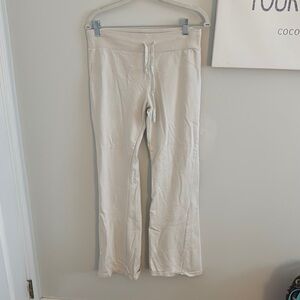 Cream Drawstring Lounge Pants